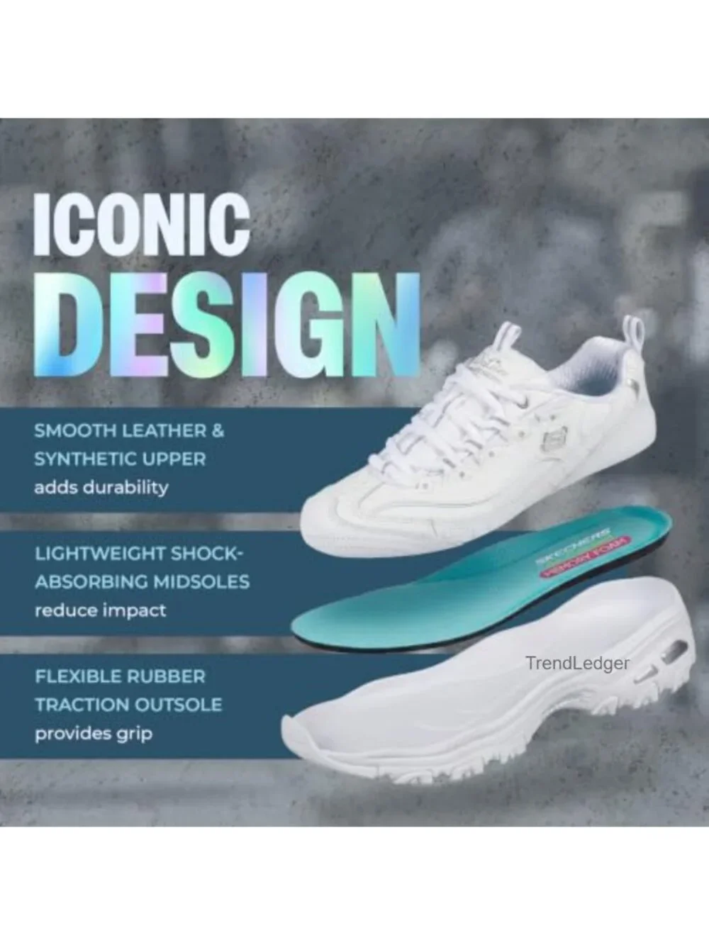 Skechers D'Lites Fresh Start Memory Foam Lace-Up Sneaker